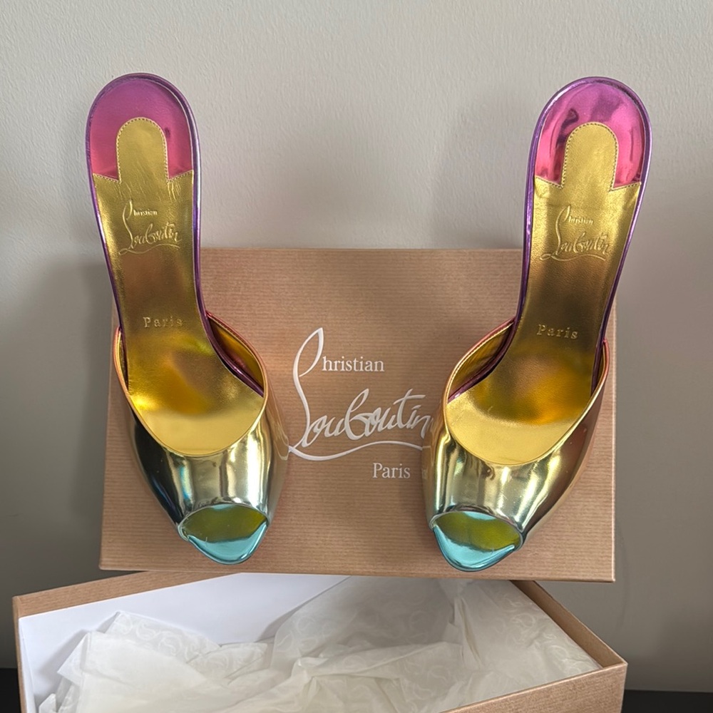 Christian Louboutin Multicolor Iridescent Dolly 100MM Women's Shoes